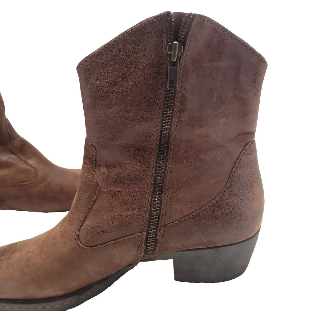 Born Karin Country Western Distressed Brown Leather Ankle Boots Womens 10 - Picture 9 of 14
